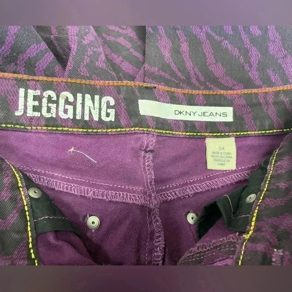 DKNY Purple &  Black Jegging Size 4 - Picture 7 of 8